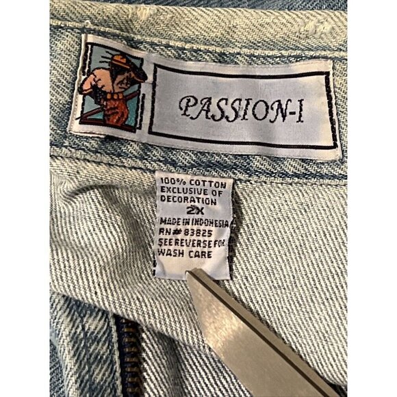 Passion-I Denim Jacket 2X Zip Arizona Grand Canyon State Embroidered Pockets USA - Picture 12 of 12